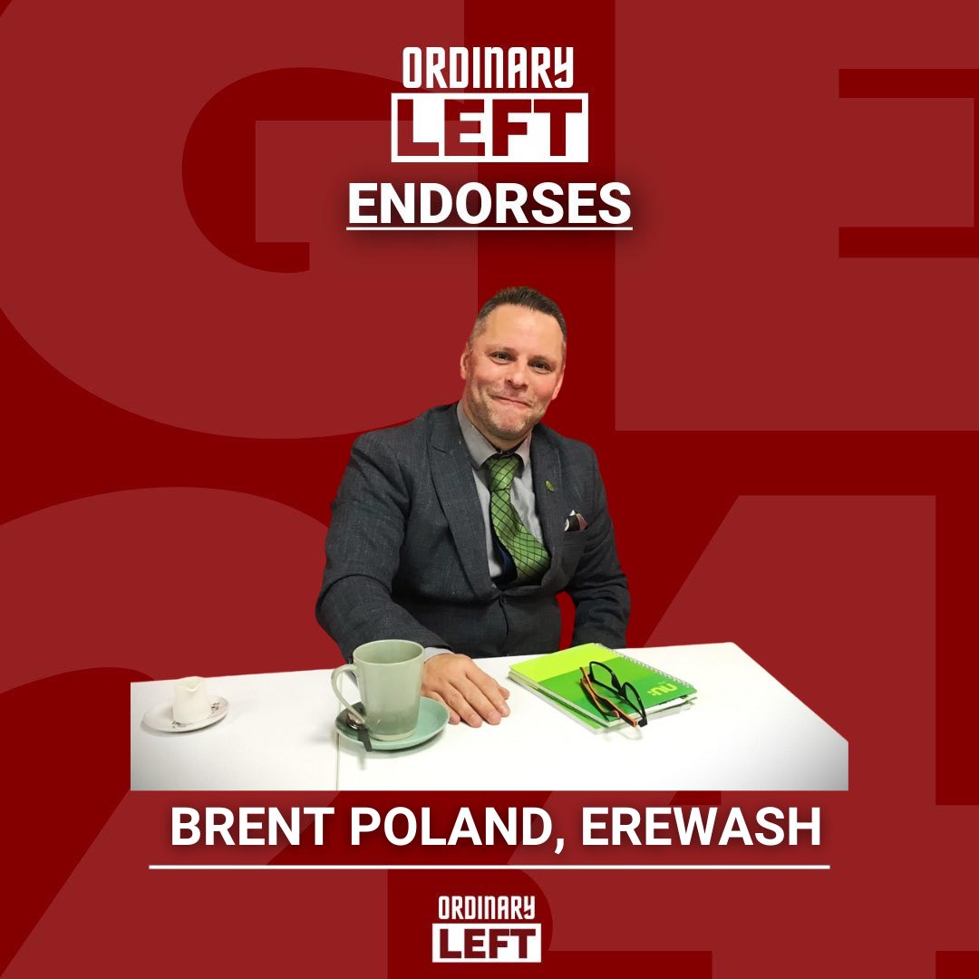 OrdinaryLeft's tweet photo. We are proud to endorse @BrentPoland1 to be the next MP for Erewash.

Brent is a longtime campaigner for social justice, a school teacher &amp; a great contributor to @SocialistTelly over the years. He’ll make a great MP. https://t.co/aopFx9xWIC