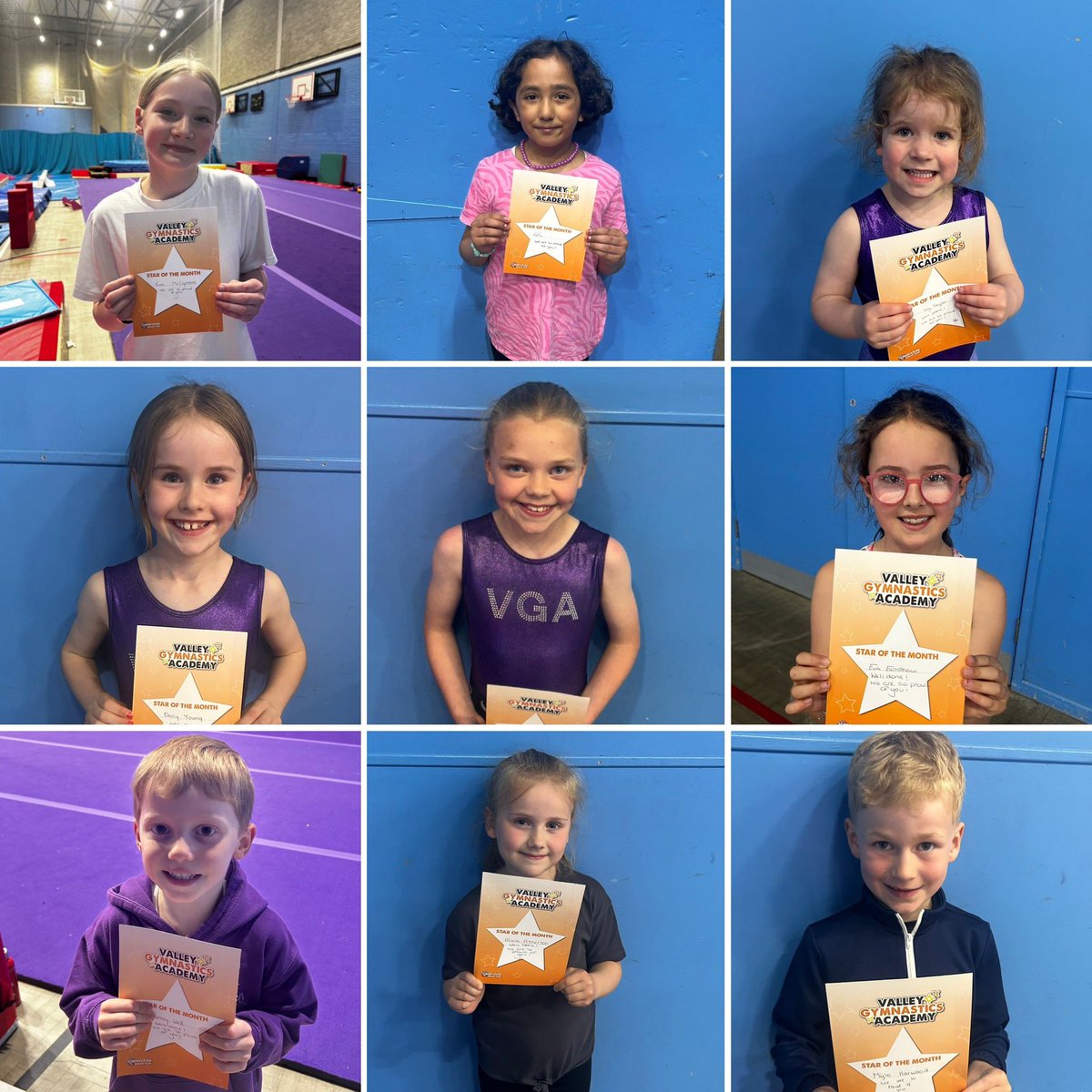 VGA2021's tweet photo. Congratulations to our Stars of the Month for May 💜🤸⭐️ You are all amazing and work so hard. We are so very proud of you 💜💜💜 https://t.co/gAXhXTlCEK