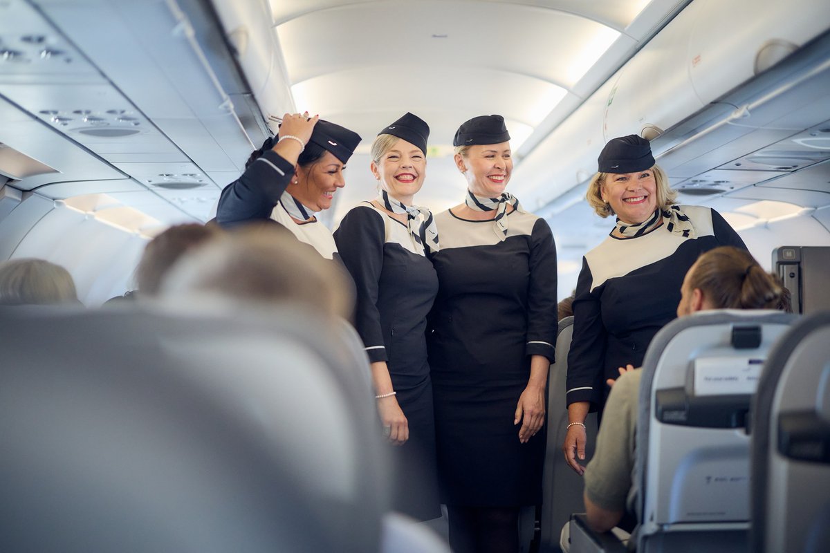 Finnair's tweet photo. It’s been 100 years since our first flight to Stockholm, Sweden. To celebrate this beautiful milestone, Finnair Singers and our flying pilot Mikael Konttinen delighted our customers by performing at Helsinki Airport and Stockholm Arlanda, and on selected flights yesterday. https://t.co/EmpcWvP25H