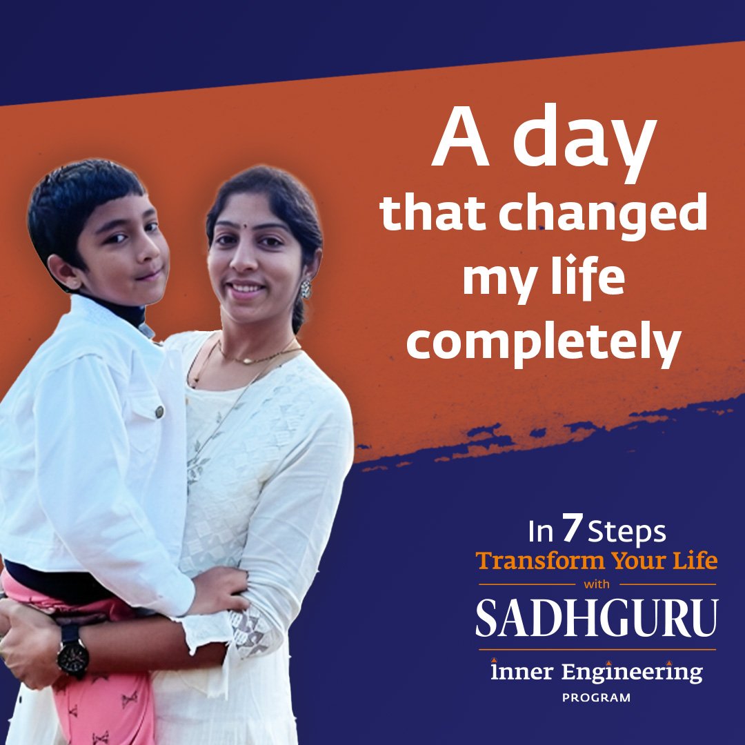 ishafoundation's tweet photo. Manasa's life-changing experience with Inner Engineering. From stress and migraines to joy and clarity, Manasa's journey shows the profound impact of Inner Engineering on her life as a homemaker and mother. 

By embarking on this transformative program, she not only found relief from her struggles but also discovered a newfound ability to support her family in a more positive and nurturing way. The result? A home filled with an atmosphere of happiness and wellbeing that follows her every moment of the day!

Register now: https://t.co/JiXb5j8di2

#InnerEngineering