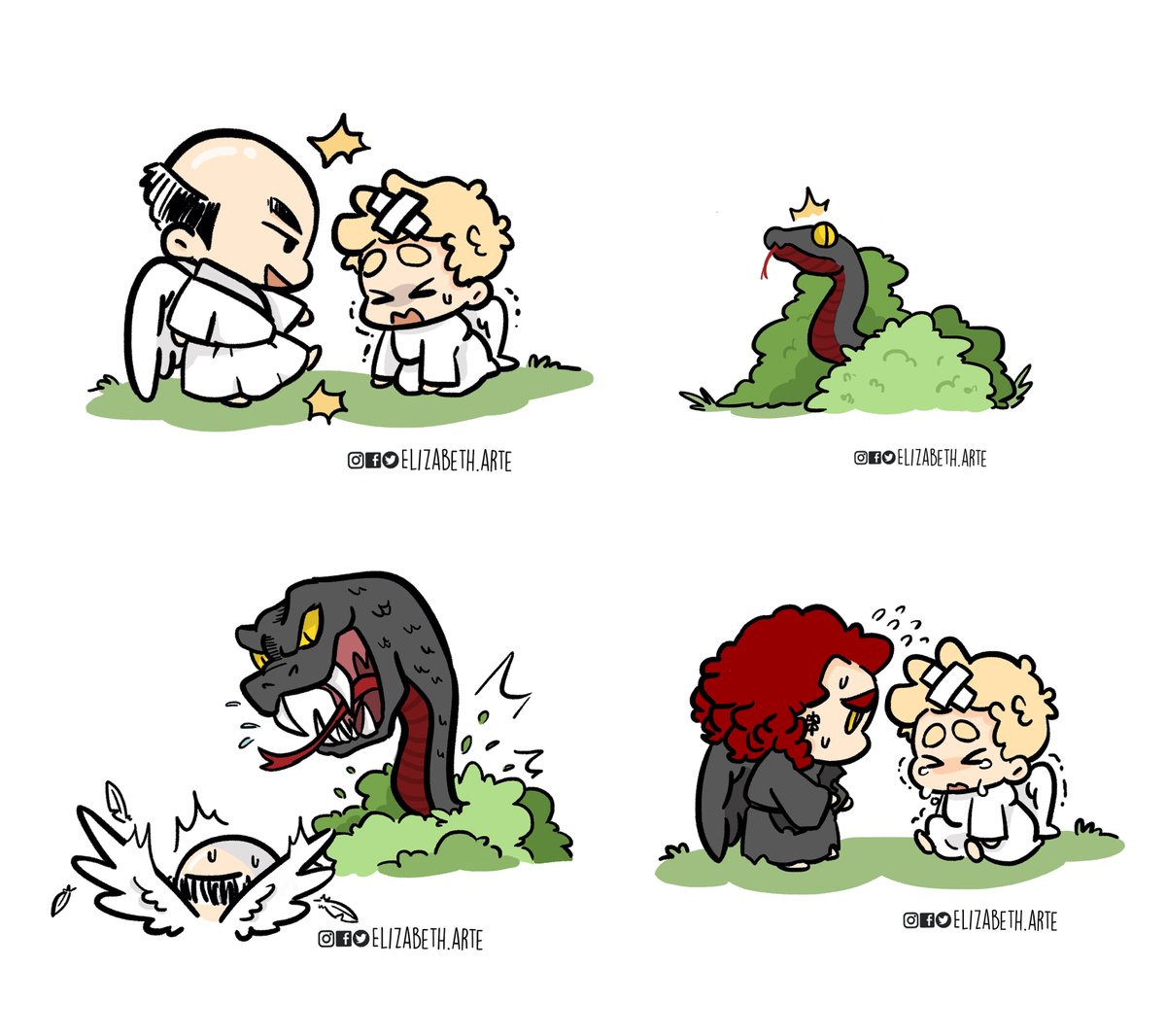 Elizabetharte1's tweet photo. A chibi Story  💙🐍
.
. #GoodOmens #Aziraphale #Crowley #fanart #Bildad #GoodOmensFanArt #GoodOmens2 #グッドオーメンズ https://t.co/HXYUBb9xfe