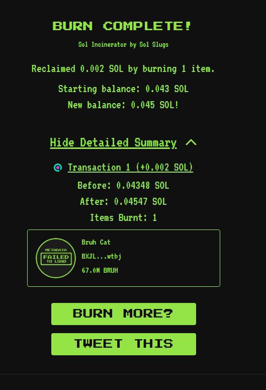 Bruhcatonsol's tweet photo. For new holders:

All 6.7% supply from dev wallet is burnt https://t.co/Zoo32aoMv2