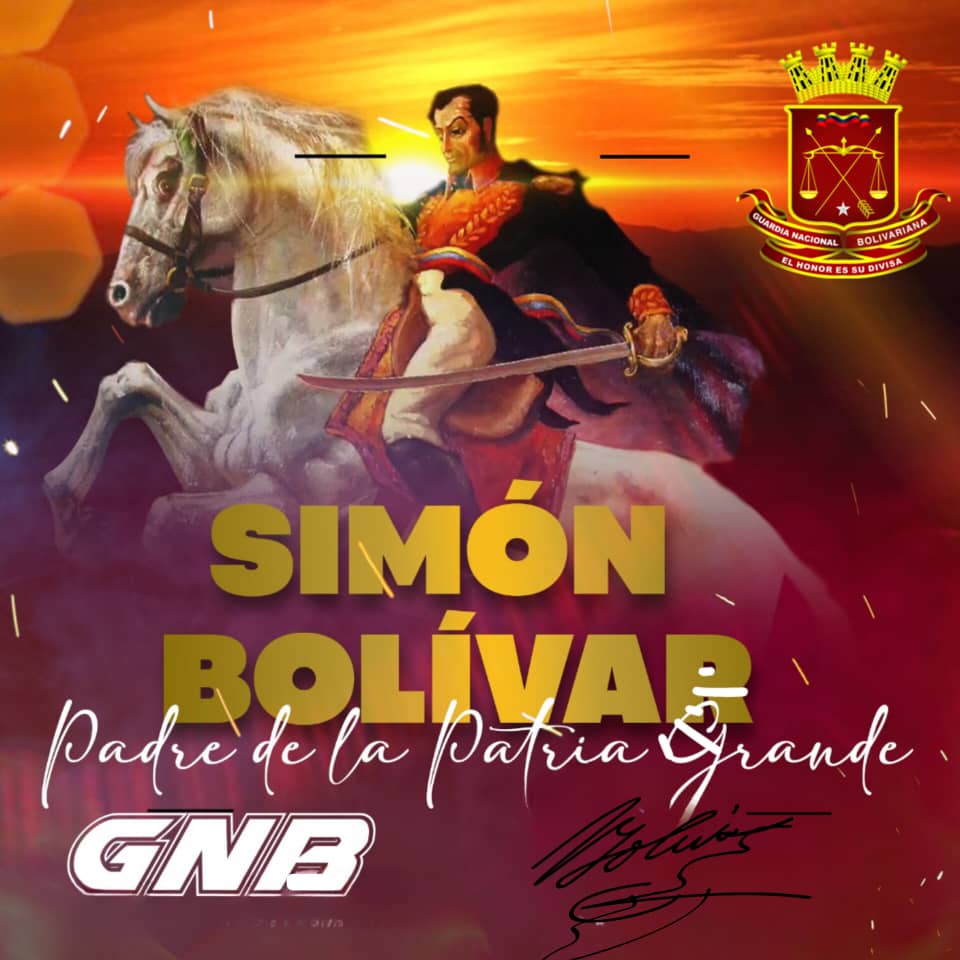 BarbacoasA's tweet photo. Buenos días a toda nuestra familia Guardia Nacional Bolivariana 
Simón Bolívar padre de la patria grande https://t.co/heFwiWcCUH