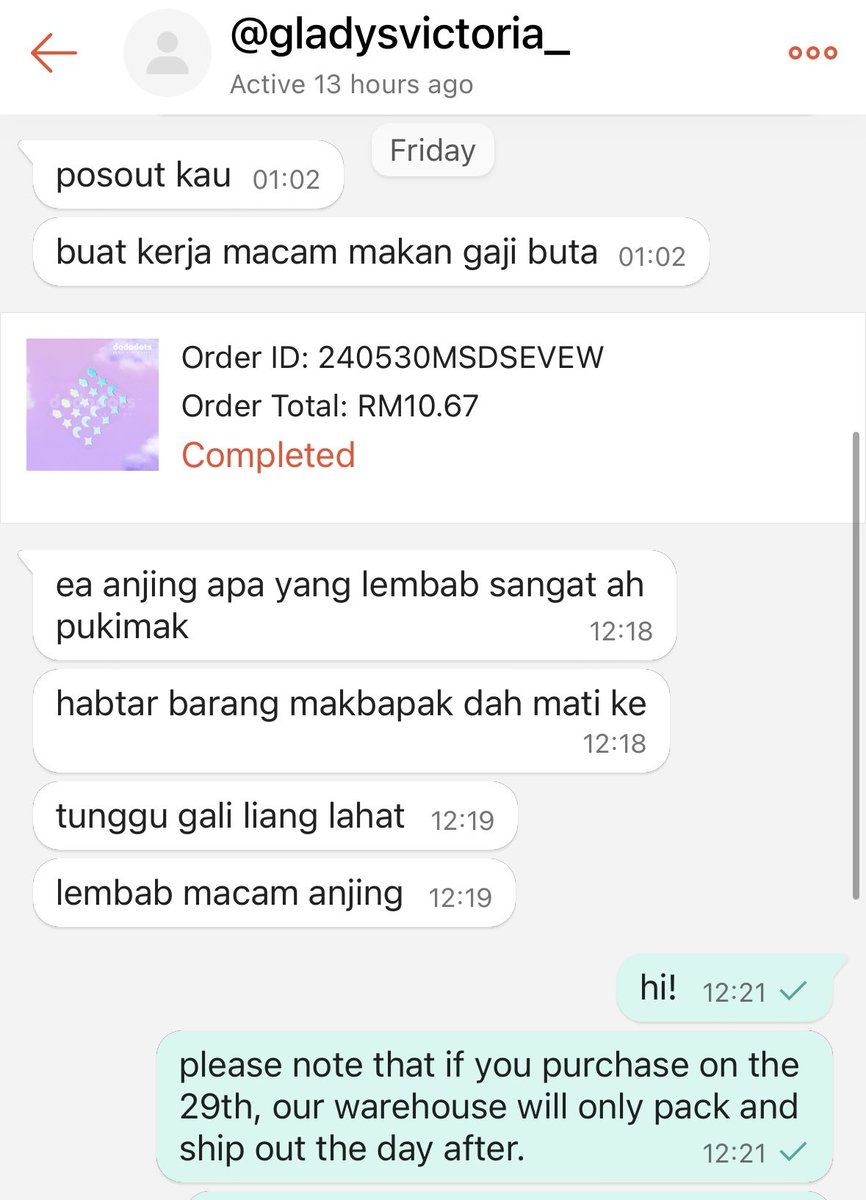 dododots_my's tweet image. Remember that whenever you chat with customer service, it’s a human you’re talking to. We have feelings. Our company, Dododots, does not tolerate any form of hate or bullying. Everyday local businesses are working really hard to provide the best for our customers. Be kind :)