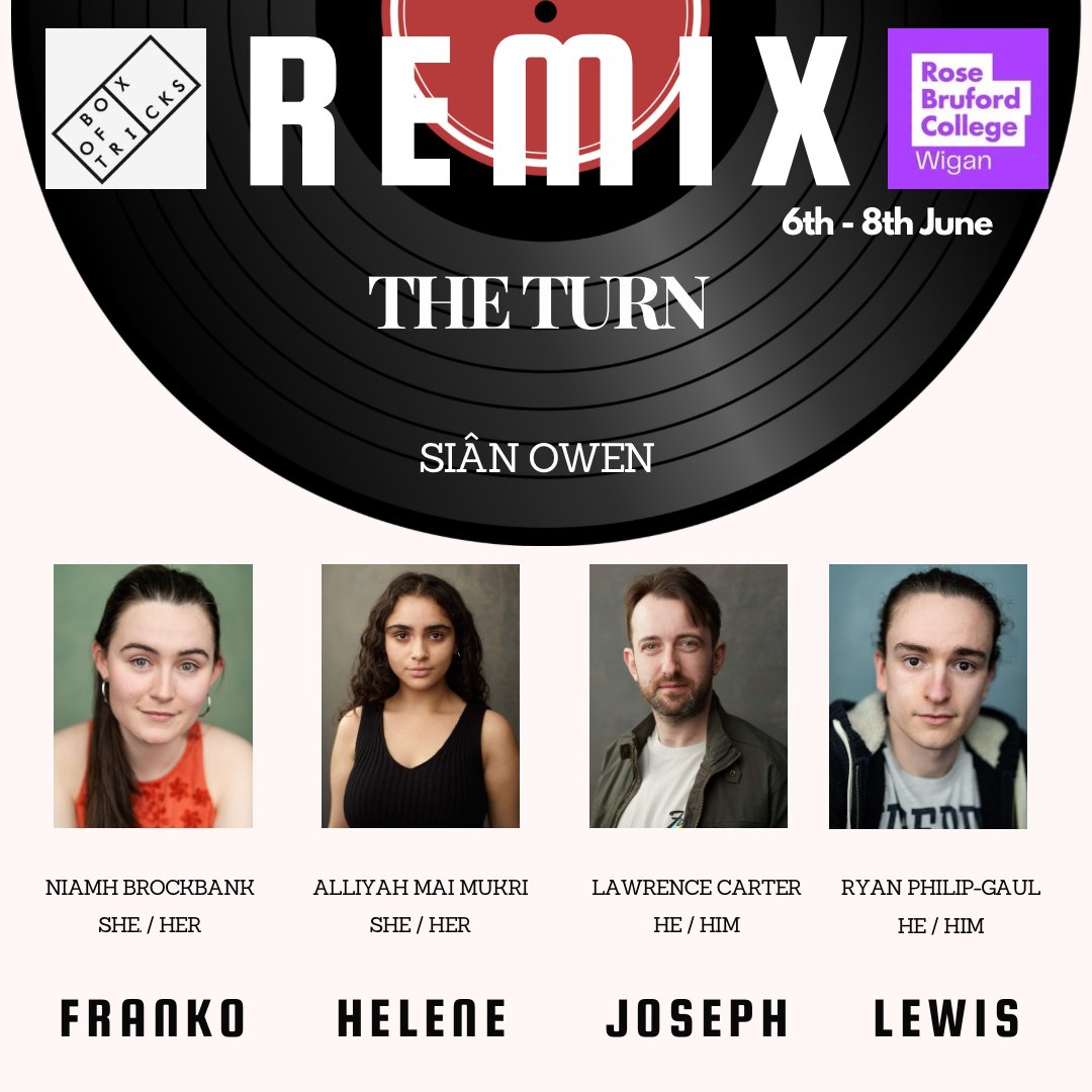 Introducing the cast of THE TURN by Siân Owen🎡💍🤩

🎟️Tickets here: fatsoma.com/e/e4ygpvgv/rem…
