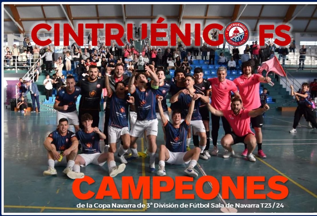 Cintruenigofs's tweet photo. 🏟️🥇 #CAMPEONESdeCOPA 
🔥🔝 Enhorabuena al #EQUIPO (en lo humano y en lo deportivo), y al #cuerpotecnico
🔝👏 #GRACIAS a la #aficion que nunca falla, #colaboradores y #patrocinadores, y agradecimiento a @fedfutnavarra y @aytocintruenigo por su apoyo por el fútbol sala
💪💪💪💪💪 https://t.co/3gYoQN7JrC