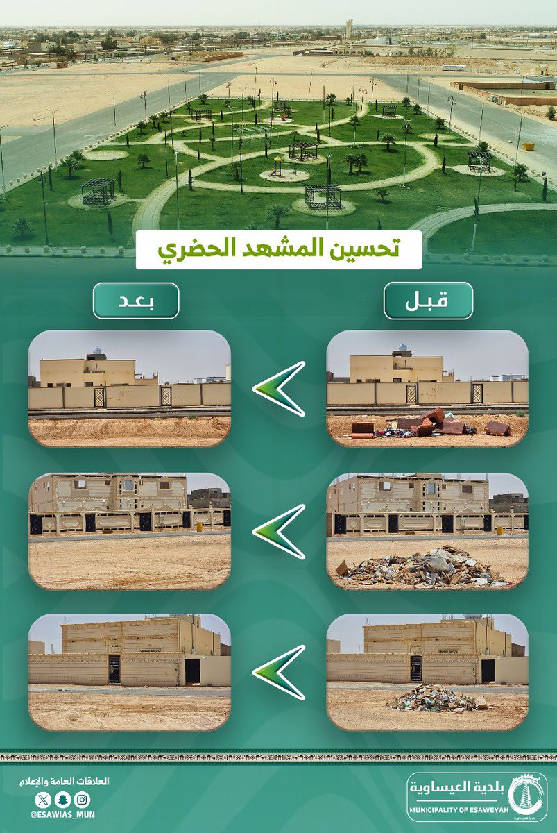 bisawiya's tweet photo. #بلدية_العيساوية | 📸

لأمكان عـامة وأحياء سكنية نظيفة
جانــب مــن أعـمـالـنـا اليـومـيـة 
فـي #رصـد ومعالـجـة مـظــاهـر 
#التشوه_البصري .🛣️🏠

#المشهد_الحضري
#مواكبة_لاتنتهي 
#بلدي https://t.co/bx0PjZOPZK