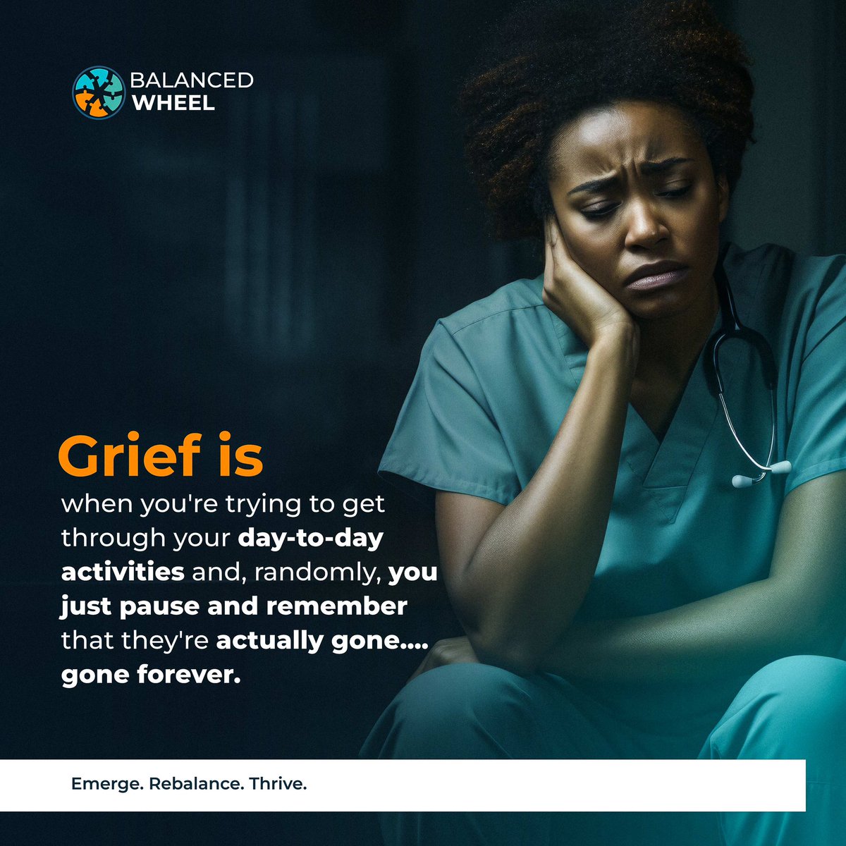 BalancedWheel's tweet photo. Grief can be a shadow that follows us through the most mundane moments of our lives. One minute, we're going about our usual routines, and the next, we're hit by the harsh reality that our loved one is no longer here. https://t.co/kcCl9vRy1b