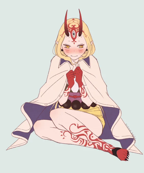茨木ちゃんに綱さんのマントを羽織らせるのが好きで定期的に描いてる