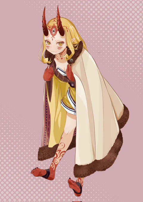 茨木ちゃんに綱さんのマントを羽織らせるのが好きで定期的に描いてる
