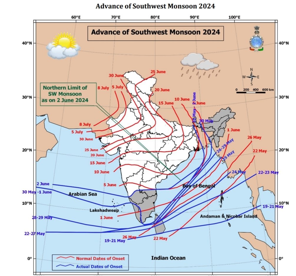 WIFGODESWEATHER's tweet photo. आज और और आगे बढा मानसून केरल तमिलनाडू को पार कर कर्नाटक और आंध्रप्रदेश पहुँच अगले 2-3 दिनो मे ये और आगे बढेगा लेकिन पुर्वी सिरा नहीं बढेगा आगे
#monoon #monsoon2024 #rainfall #monsoonadvnace #monsoonprogress https://t.co/Ug0avf28GD