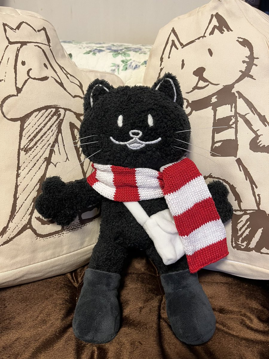 黒ニコルのマフラーがやっと完成しました♪ やっぱり10日ほどかかって
