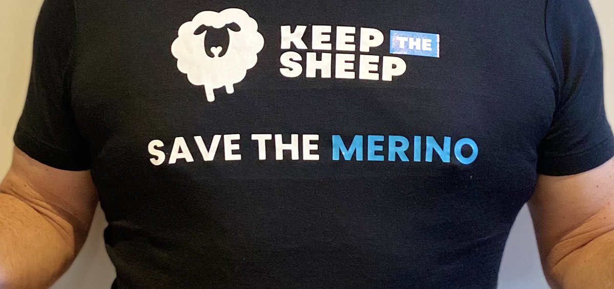 steve_noa's tweet photo. Busy,busy week ahead!  We're over 100 Ts now meaning $2500 plus for the #keepthesheep fighting fund.  Where your merino T everywhere.  Definitely a conversation starter 😉😁 https://t.co/w5td1ul8FC
