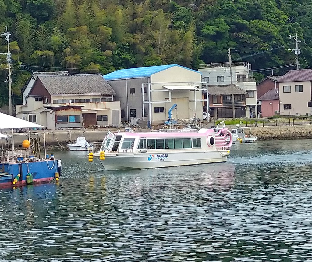【唐津観光】
マリンパル呼子　（唐津市呼子町）

海中の魚を鑑賞できる展望船「ジーラ」、七ツ釜探検を手軽に楽しめる「イカ丸」がそれぞれ発着。
天候により運行状況が変わる時も。

（2024年 6月撮影）