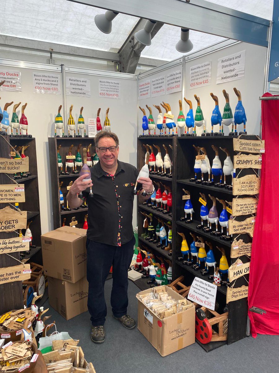 One of our e-fulfilment customers, Kevin from Lucky Ducks is <a href="/BordBiaBloom/">Bloom</a> with his #quacktastic #sustainable #bamboo #county ducks. Don’t they look fab!