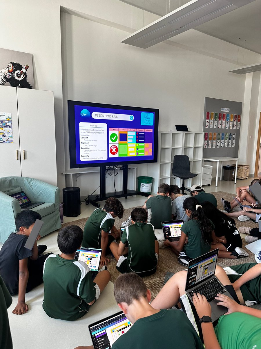 innovative_inq's tweet image. Thankful for teachers and students still wanting to try new things in the last few weeks of school! KG1 exploring Mark Up and G5 learning CARP principles of design for work in Canva. 
#isedcoach #educoach #ipaded #AppleTeacher #ADE2024