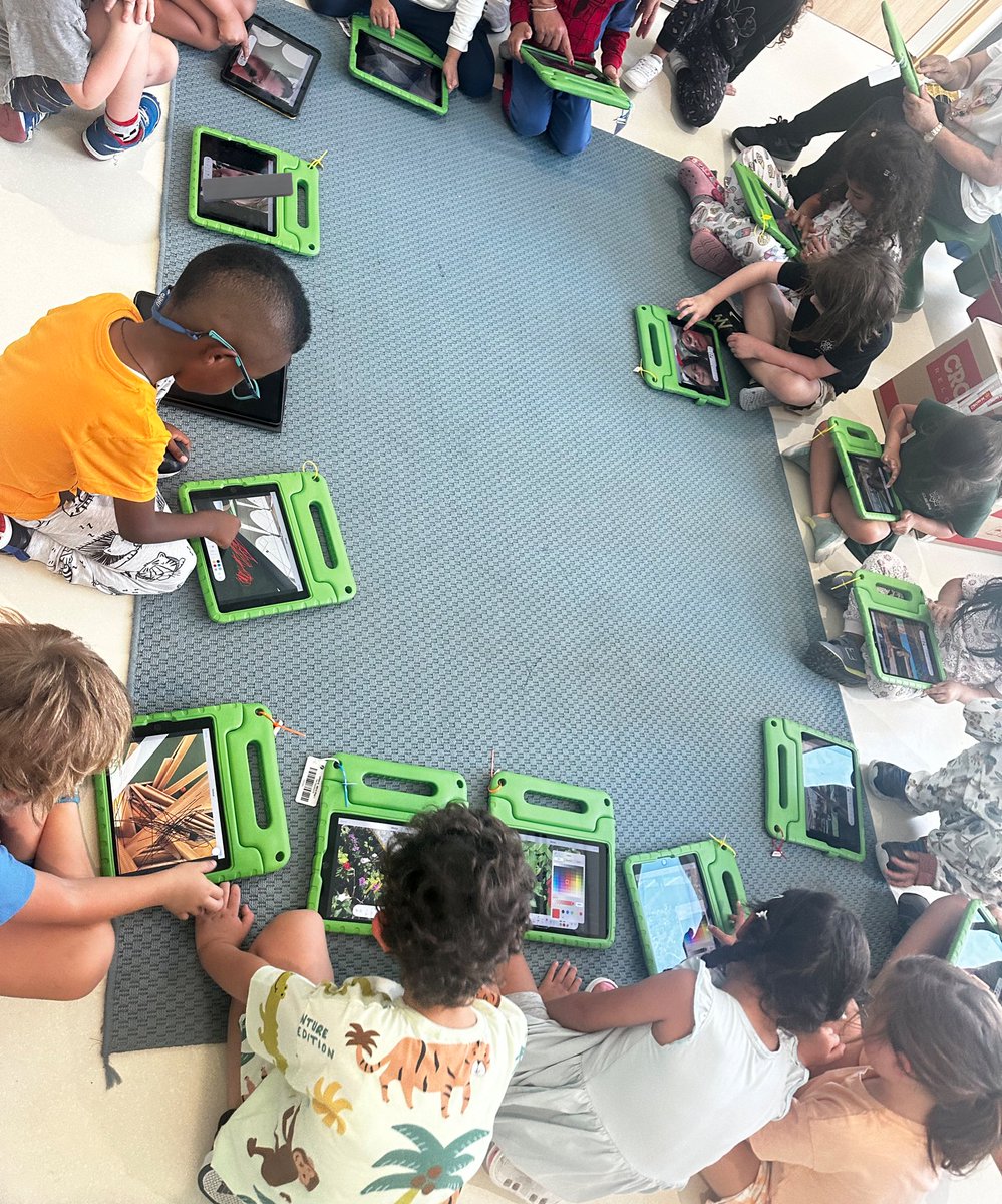 innovative_inq's tweet image. Thankful for teachers and students still wanting to try new things in the last few weeks of school! KG1 exploring Mark Up and G5 learning CARP principles of design for work in Canva. 
#isedcoach #educoach #ipaded #AppleTeacher #ADE2024