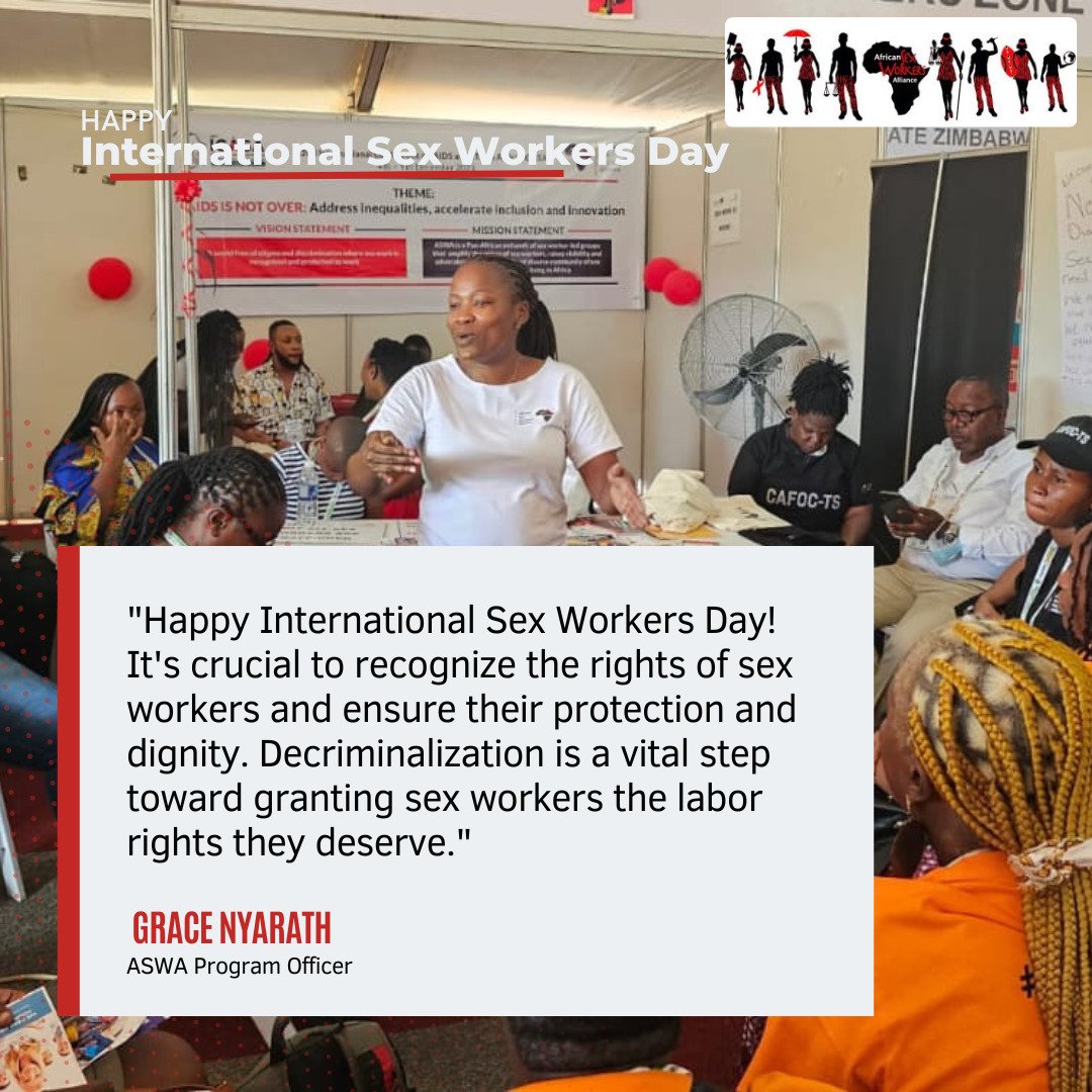 🌟 Today, on #InternationalSexWorkersDay, let's unite to amplify the voices of sex workers worldwide.

As ASWA's Program Officer, I call upon activists, allies, partners, and donors to join us in recognizing sex work as legitimate labor and advocating for the protection of human