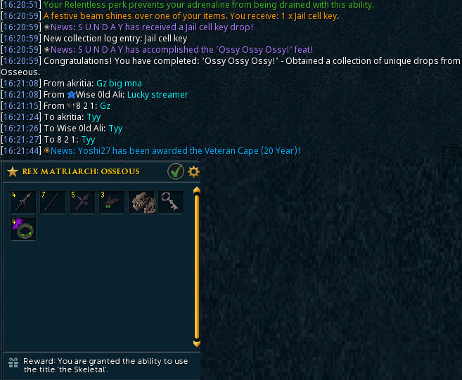 RUNESCAPESUNDAY's tweet photo. And That is the Osseous Log done after  290 kc!!! Thank god for Previous Rex Kc :D https://t.co/dH0uuVaWNX