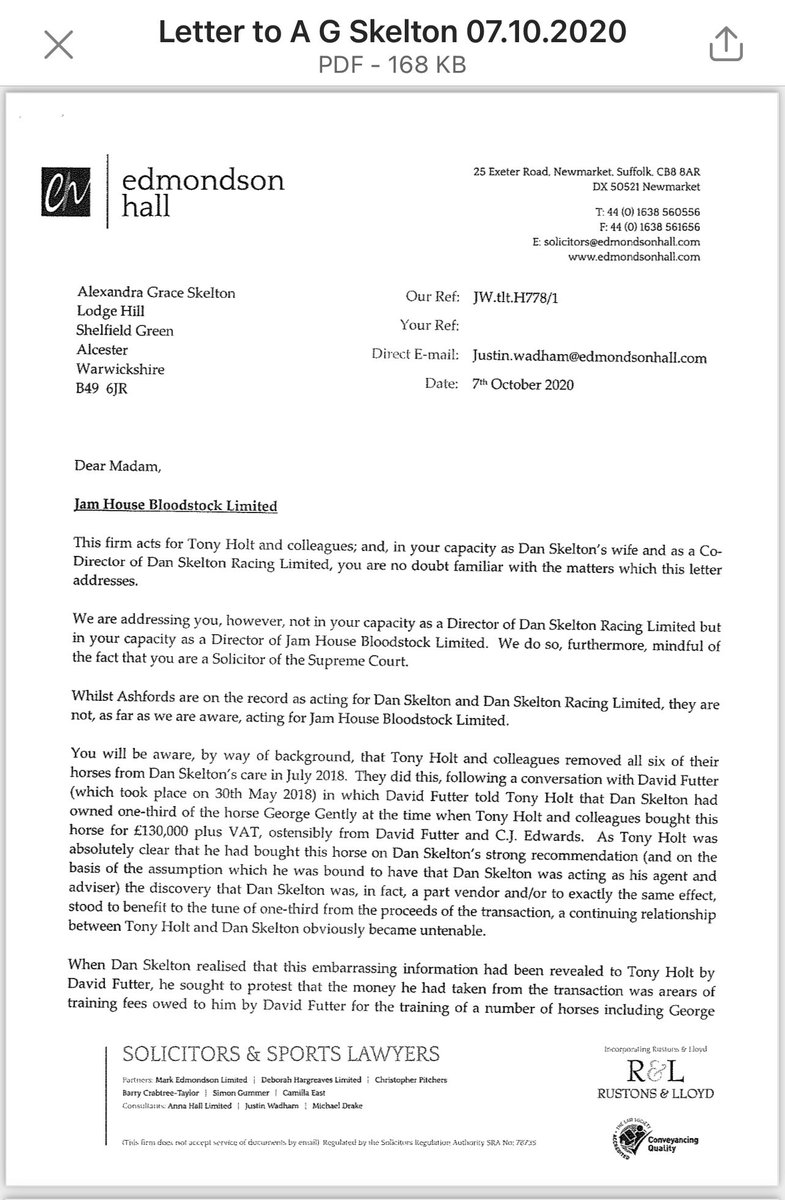 Hol73896Holt's tweet photo. George Gently. Retro fitted and fabricated Jam House Bloodstock (racehorse ownership company) invoice with the motive of falsely disguising sales proceeds as training fees. https://t.co/Mr47a9ICYF