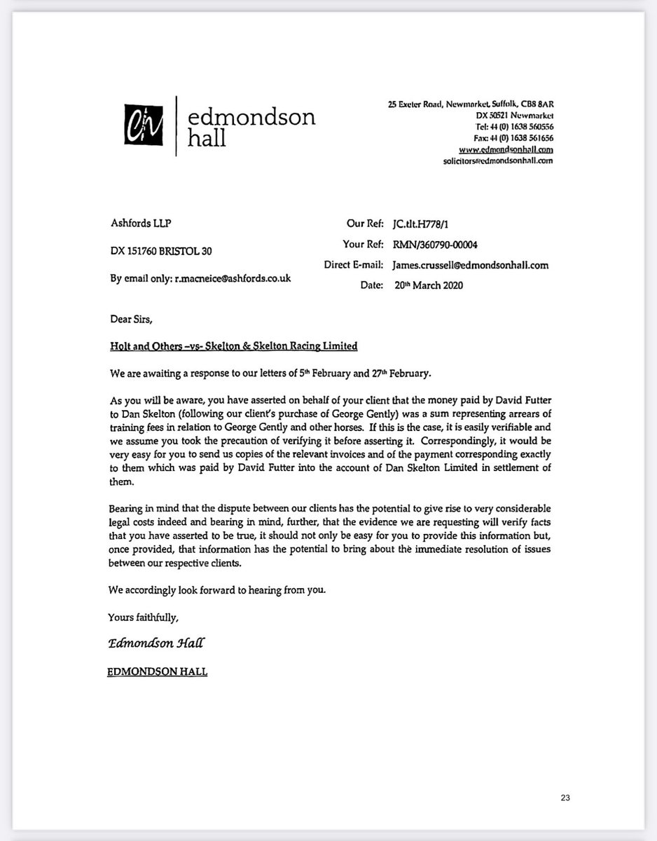 Hol73896Holt's tweet photo. George Gently. Retro fitted and fabricated Jam House Bloodstock (racehorse ownership company) invoice with the motive of falsely disguising sales proceeds as training fees. https://t.co/Mr47a9ICYF