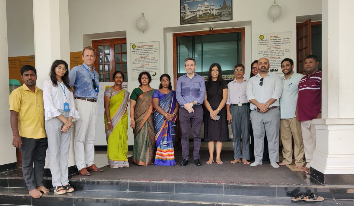 MAFrancheUN's tweet photo. Great to be back in Jaffna and visit the Public Library. Preservation knowledge is fundamental to sustain development &amp; growth. Good  see how far the Jaffna Library has come given its destruction 43 years ago. A true testament to resilience of Sri Lankans @UNESCO @UNICEF_SriLanka https://t.co/32YEts4ym5