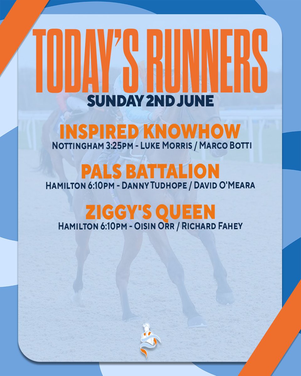 MprUpdates's tweet image. After a rather frustrating day yesterday, we are back with 3 runners today! INSPIRED KNOWHOW travels to @NottsRacecourse in search of back-to-back wins before we head up to @HamiltonParkRC for the @SkyBet Sunday Series, where we run PALS BATTALION and ZIGGY'S QUEEN. #TeamMPR