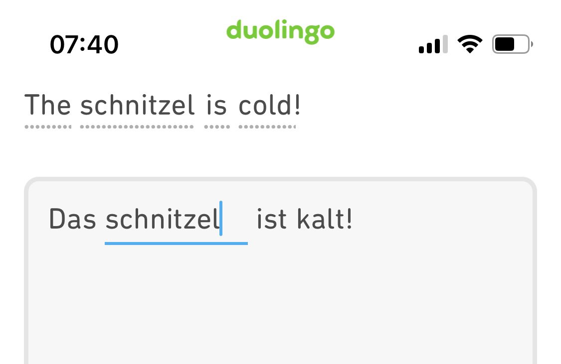 When I started learning German I tried <a href="/duolingo/">Duolingo</a> but soon grew frustrated with its constant barrage of gimmicks. It also had a weird obsession with teaching me how to say owl and elephant. Every once in a while I jump back on to try it and I’m reminded just how dumb this app is.