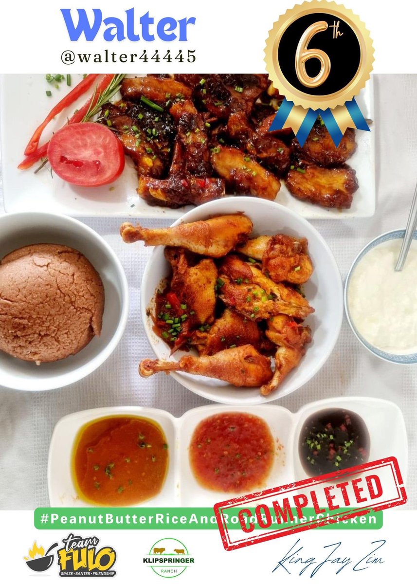KingJayZim's tweet photo. #POST MATCH ANALYSIS! VAR!
#PeanutButterRice #RoadRunnerCookOffChallenge @TeamFuloZim
Thanks to all the contestants and well done for stepping up to the plate and making the #RoadRunnerChickenCookOffChallenge a huge success !
For me,there were many shockers in this #CookOff !
One of the biggest surprises was an entry by a relatively “under-the -radar” @TeamFuloZim #foodie by the name of Walter @Walter44445 who literally crashed into the Top Ten from nowhere !
Wally fended off stiff competition from veteran foodies and excellent homecooks like the innovative Ngoni @ngoni_kato and the consistently good Empress who finished 7th and 8th respectively and the “fighter” Canada-based ,J. B Makuyana @JBMakuyana
It was a shocker to many!
When I saw Ngoni’s presentation coupled with the quality photography I thought the title was his to lose,but the voters thought otherwise!
Empress ( I can never get her correct handle to tag her,that one is an old one,she should delete it) in her trademark on point presentation finished in 8th position which for a cook of her calibre isn’t good enough.
JB Makuyana AKA Mundau always turns up to the party. His dish received favourable reviews ,but still finished the race at number 9.
So what did Wally @Walter44445 do that saw him crash into the Top Ten?
What went wrong for the Ngoni @ngoni_kato Frame 2.
What was missing from @Empress00213061 presentation? Frame 3.
What do you think Mundau could’ve added/removed from his presentation-Frame 4
Your critiques please in this format
Frame 1 - (critique here)
Frame2- (critique here)
And so on,
#TeamFulo #Graze #Banter #Friendship