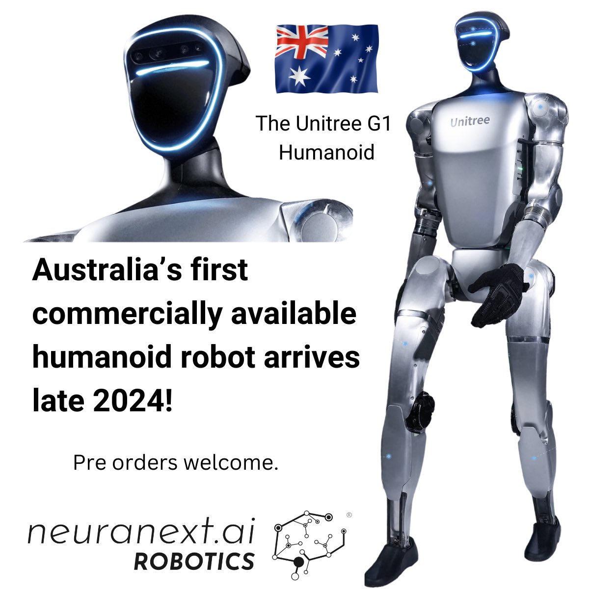 neuranextaiedu's tweet image. Neuranext has Australia’s first orders in for the G1 Unitree Humanoid robot.
This will SUPERCHARGE our offering across our education programs and will be available for bookings for appearances from late 2024.
@dizdarm #nsweducation #stem #primarystemchat #robotics
