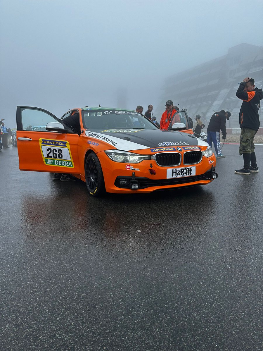 A_Higgins's tweet photo. Red flag at the Nurburgring due to fog where a BMW 330i from one of our clients, Jaco's Paddock, is racing in Zambia colours. You're welcome! https://t.co/oe864OkuLT