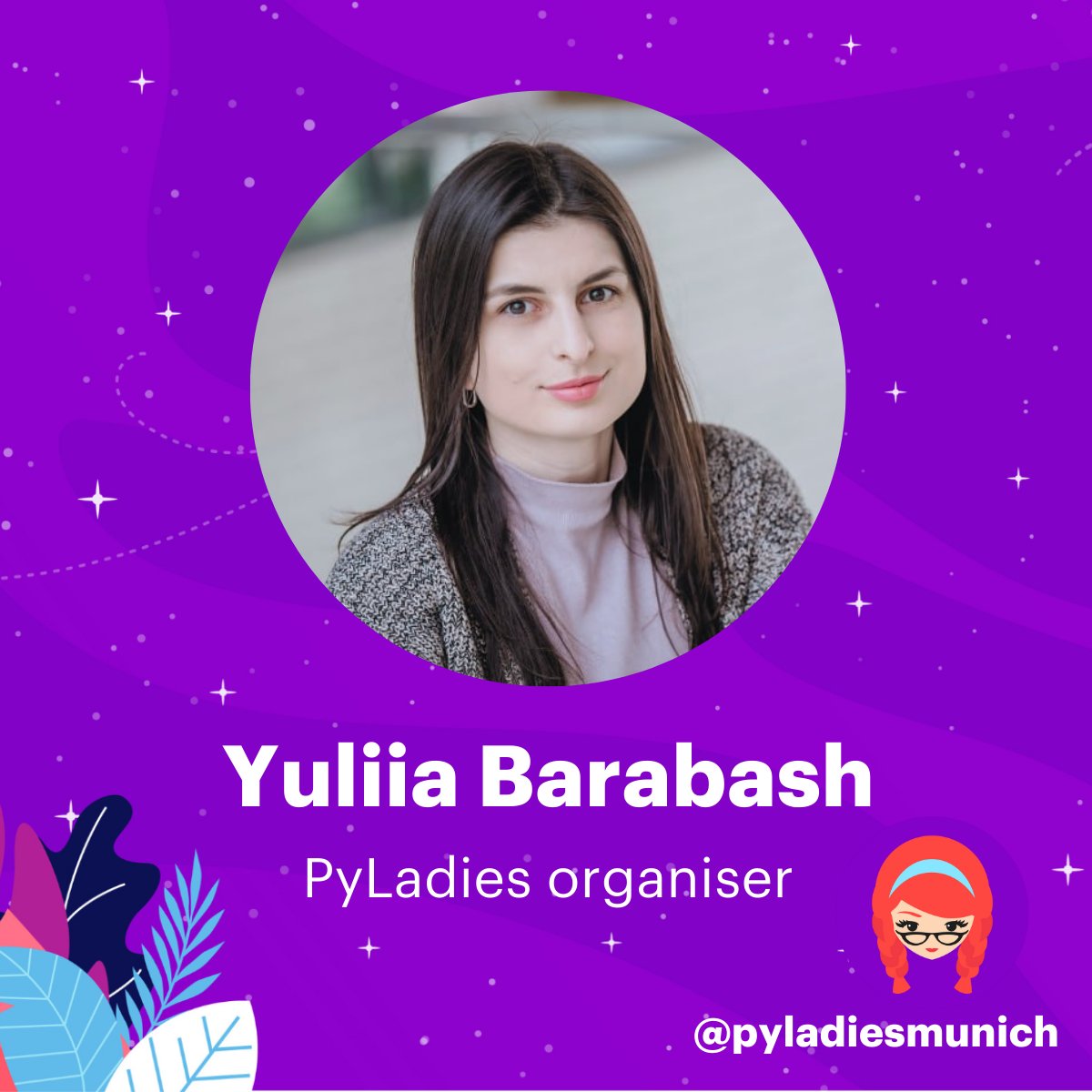 PyLadies🥨Munich (@pyladiesmunich) on Twitter photo Meet our organizers: <a href="/yuliia_barabash/">Yuliia Barabash</a> is a Cloud Engineer and #Python developer who can be found either speaking 🎤 at #tech events or volunteering in Python community events. Send 💜 to our new member! <a href="/PyLadiesBer/">PyLadies Berlin</a> @PyLadiesHH Meet our organizers: <a href="/yuliia_barabash/">Yuliia Barabash</a> is a Cloud Engineer and #Python developer who can be found either speaking 🎤 at #tech events or volunteering in Python community events. Send 💜 to our new member! <a href="/PyLadiesBer/">PyLadies Berlin</a> @PyLadiesHH