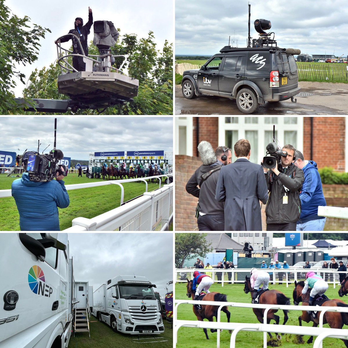 stevechalles's tweet photo. #Derby Weekend on Epsom Downs - large NEP OB team in action for ITV Racing, with support from ACS Media Tracker & Batcam aerials.
#outsidebroadcast #NEP #NEPUKI @NEP_UKI #ACSMedia @ACSMediaUK #Batcam @batcam #ITVRacing @itvracing #Epsom https://t.co/KtRCNSuTKT