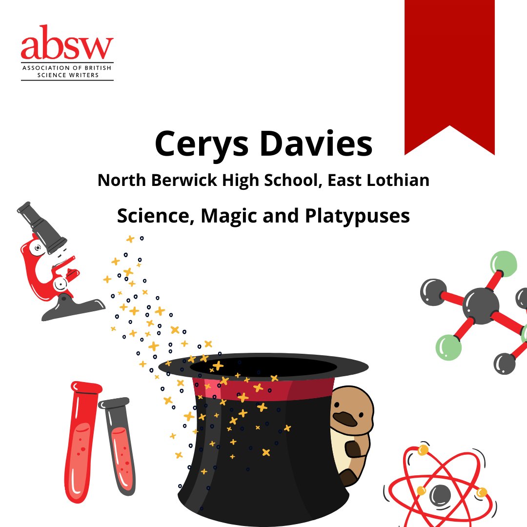 'Science, Magic and Platypuses' - what a winning combination! This highly commended entry comes from Cerys Davies of North Berwick High School in East Lothian. Congratulations Cerys! Details of all our entries can be found 👉zurl.co/IW56 @Ri_Science @BBC #YSWA24