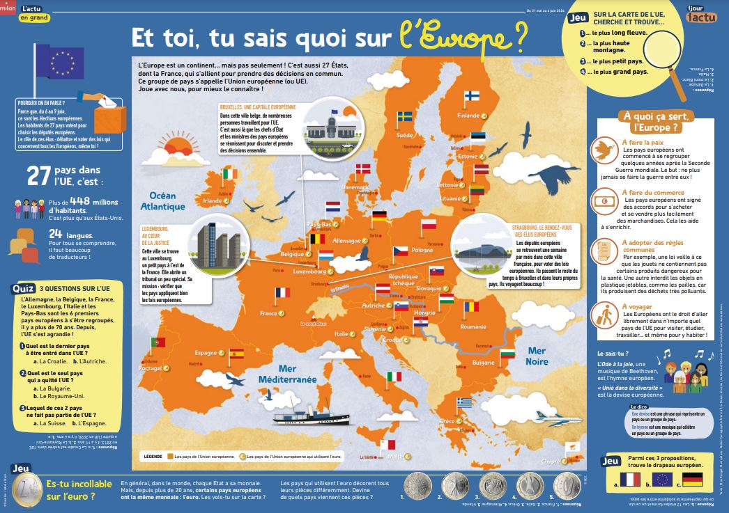 1jour1actu's tweet photo. La séance d'actu de la semaine est disponible gratuitement sur notre site pour les enseignants 👉https://t.co/i3GKLQursa

#Europe2024 #electionseuropeennes2024 https://t.co/CEFwFSQPRZ