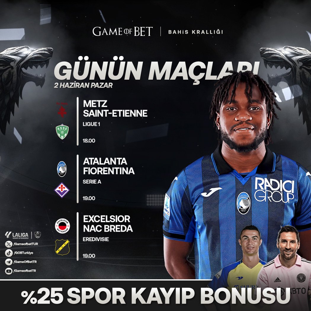🐺GameofBet'te Günü Maçları!

🧾 Kuponlarınız için en iyi maçları biz seçtik.

💵 Size de en iyi oranlarla bahis yapıp kazanmak kaldı.

📢DETAYLAR VE DAHA FAZLASI İÇİN BİO' LİNKE GİDİNİZ!

#GameofBet #Atalanta #Fıorentına #Excelsıor #NacBreda #Metz #SaıntEtıenne