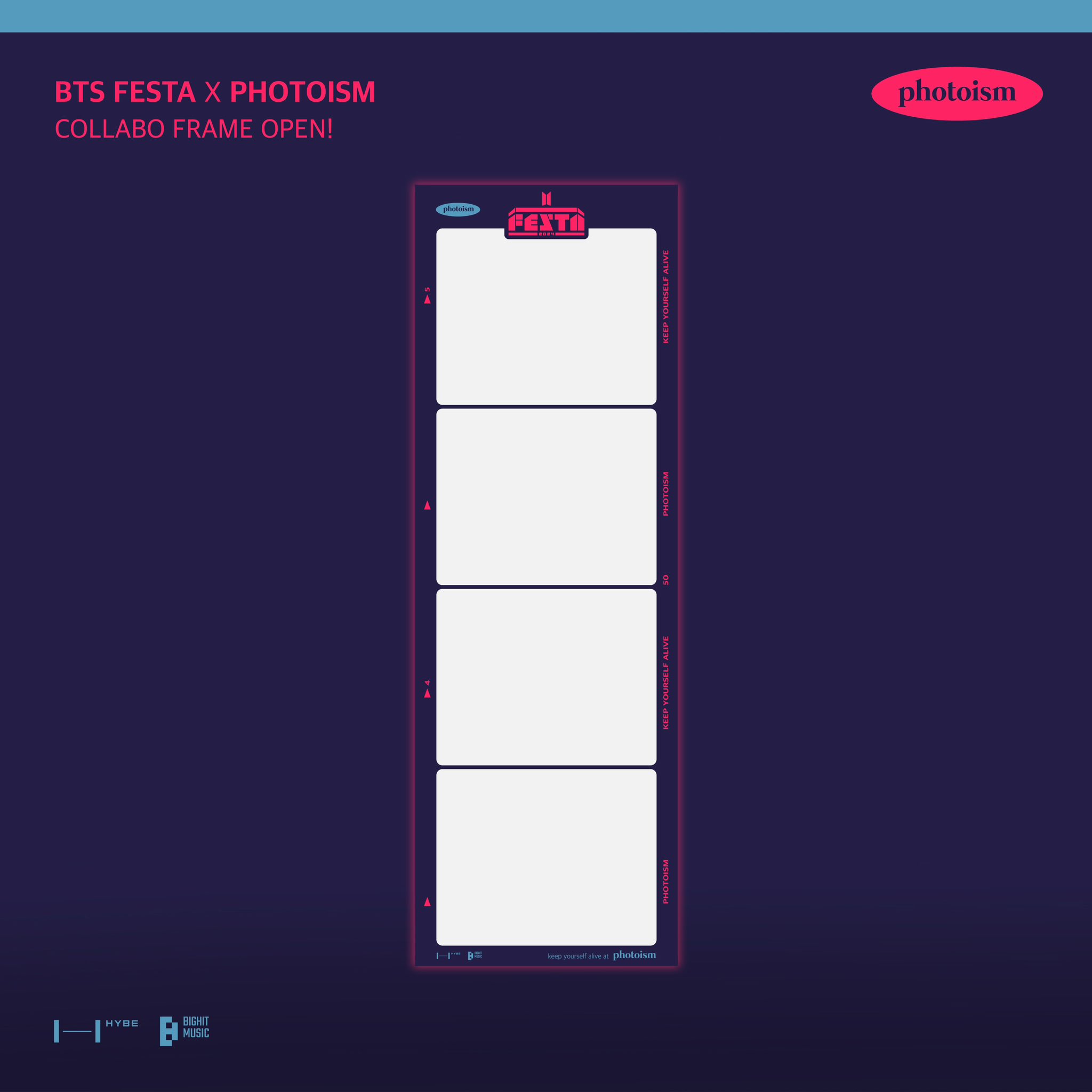 BTS フォトフレーム ⠀ PHOTOISM X BTS FESTA FRAME OPEN ! 「BTS FESTA」のフレーム