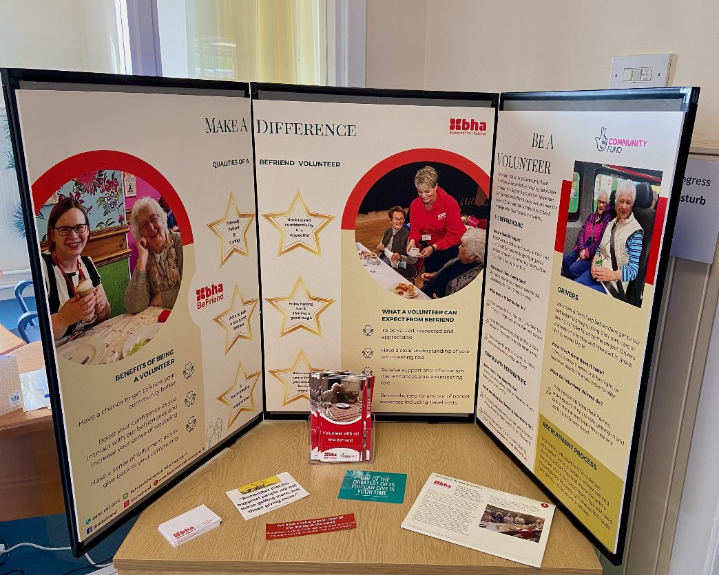 #VolunteersWeek the BeFriend Team will be in Kelso Market Square on Tues 4th June 1030-230 to raise awareness about the benefits of becoming a BeFriend volunteer and the diverse volunteering roles that are available.
#volunteersmakeadifference <a href="/TNLComFundScot/">The National Lottery Community Fund Scotland</a> <a href="/befriendingnet/">Befriending Networks</a> #BHA