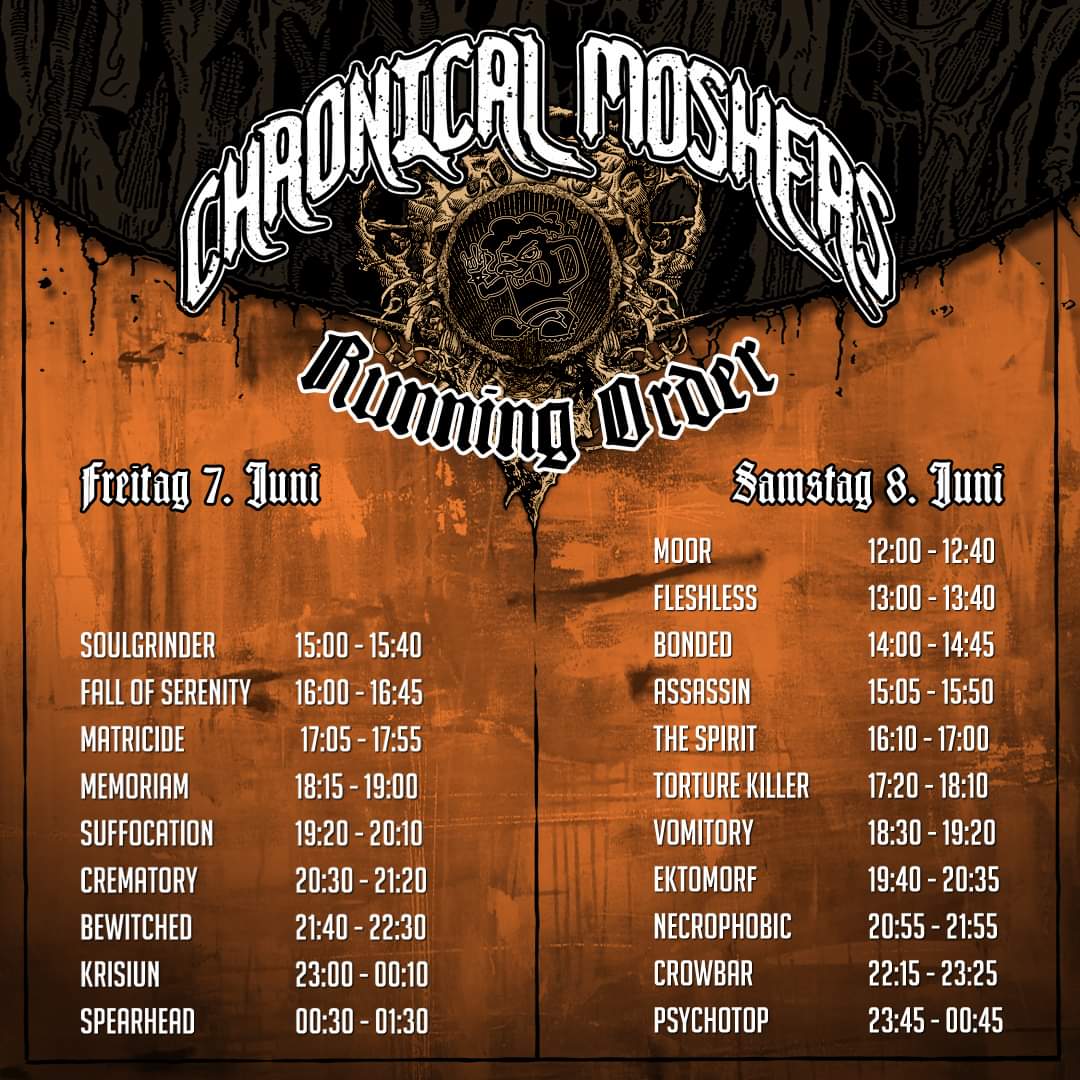 Worldeater667's tweet photo. #boltthrower tribute band SPEARHEAD are super stoked to be playing #cmoa this year with the mighty #memoriam, #suffocation, #krisiun and others. The Warmaster shall reign in Saxony in less than a week. Looking forward to a beer and a chat with  @memoriamUK . Marching onwards! https://t.co/dMxEX2zIhG