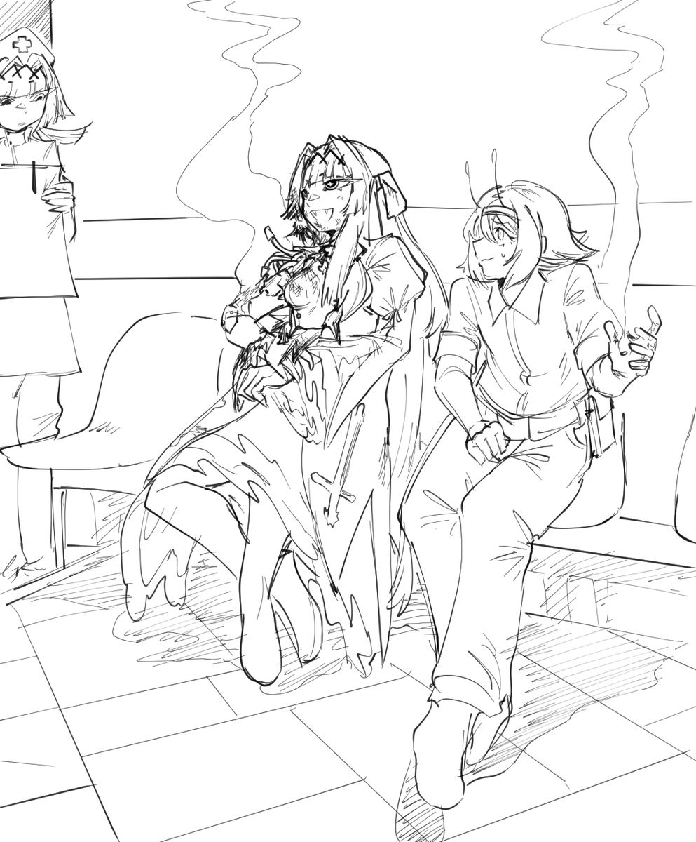 Nina after telling Sylvia that she can use weapons if she wants. (my first thought when seeing this was that they were sparring or something of the sort)