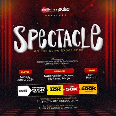 currentiyke's tweet photo. We out tonight for #AbujaMagicShow🙌😍
Astonishing magic that will leave you speechless, coupled with fun and unforgettable memories 😍
Get your ticket to #TheSpectacle TONIGHT.👇🏼
https://t.co/z4Mf4ovKoS
Time: 6pm
@thrillville_ https://t.co/hBDHWXlBU0