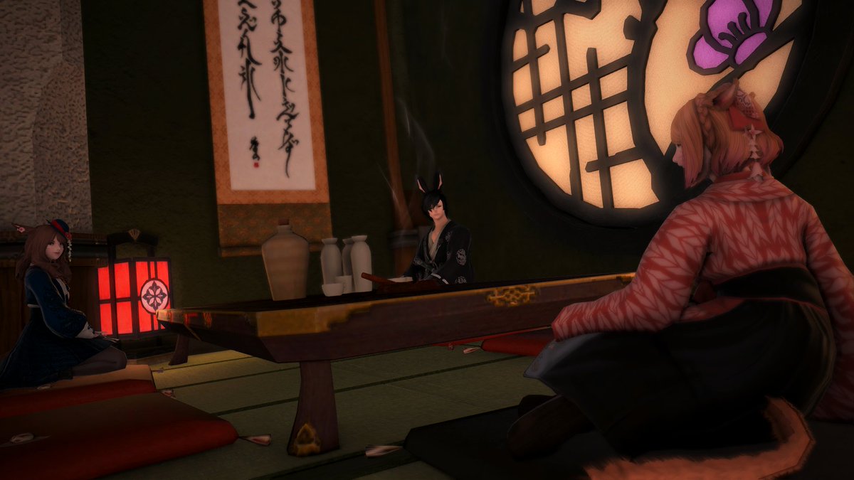 AmberEnflame's tweet photo. had a nice chill Sunday tea time at #Sushimo_FFXIV🍵 thanks @dreamoae for having us! https://t.co/8dgVZasYlv