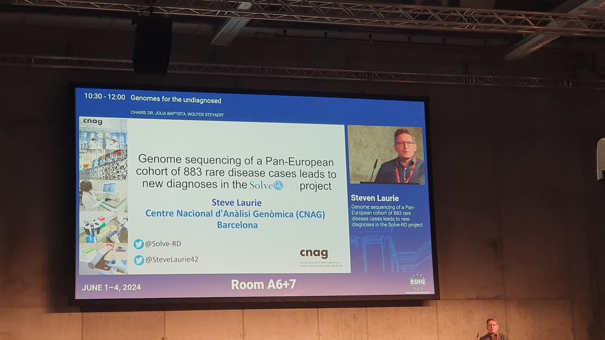 shahida_moosa's tweet photo. #ESHG2024
Another #undiagnosed #raredisesse hero @SteveLaurie42 presented on #SolveRD's successes in genome sequencing of previously undiagnosed
"Collaboration, collaboration, collaboration!"
Agreed! https://t.co/JOVj28IUE7