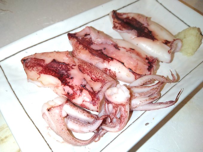 大好物の小イカの炙り焼き(゜д゜)ウマー 