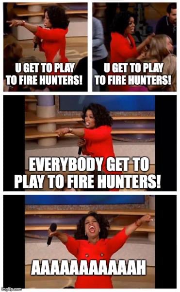 FireHuntersGame's tweet photo. If Oprah says so 🤷‍♀️…

🔥 Burning to play?
👉 https://t.co/v3LryIoIm2

#thesandbox #metavers #FireHunters #sandfam
￼ https://t.co/XAedEBjErR