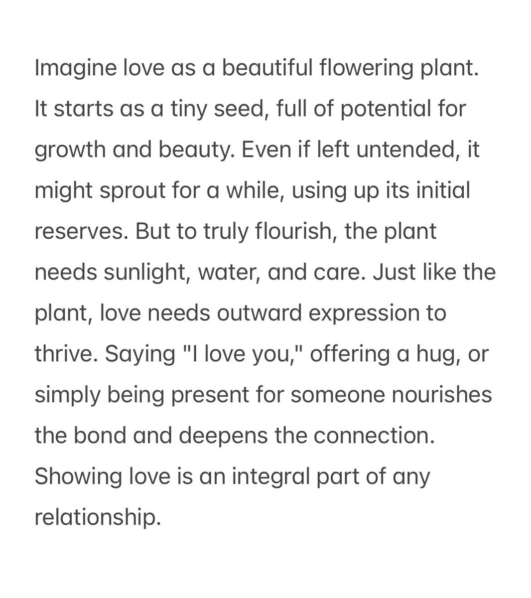 #FoodForThought 
Nurturing Love: Expression is Essential!