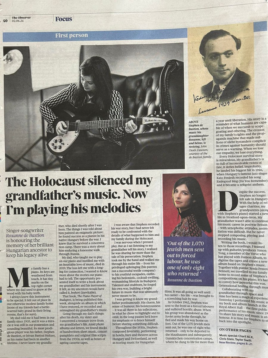 It's an honour to have been asked by the Observer (<a href="/guardian/">The Guardian</a>) to write a piece about my grandfather, the book and the album - It's in the paper today and on the Guardian website! ❤️🙏 

theguardian.com/music/article/…