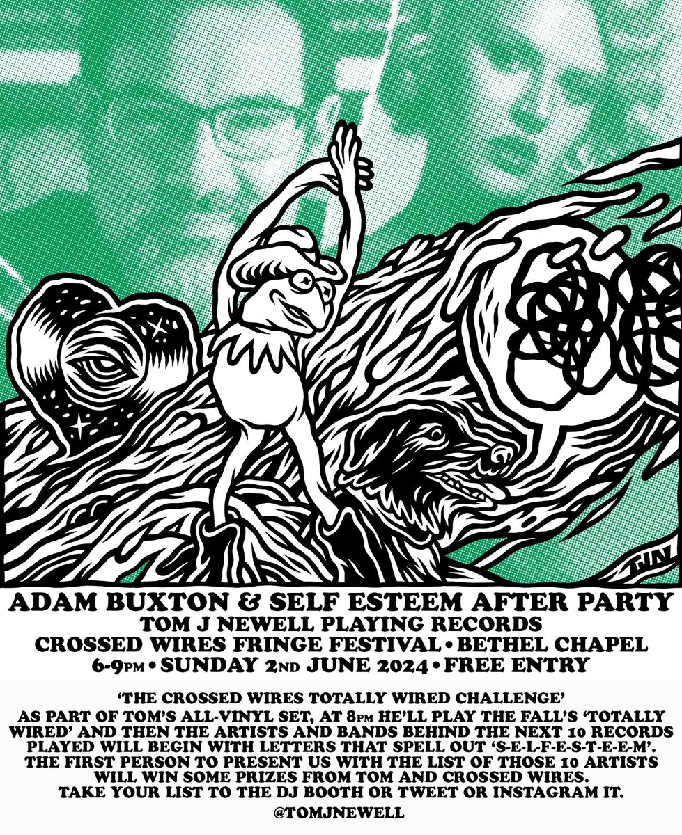 Tom J Newell (@tomjnewell) on Twitter photo <a href="/crossedwires_/">Crossed Wires Festival</a> Fringe Adam Buxton & <a href="/SELFESTEEM___/">Self Esteem</a> After Party!
I’ll be playing some lovely records 6-9pm with the ‘Totally Wired Challenge’ starting at 8pm.👀 <a href="/crossedwires_/">Crossed Wires Festival</a> Fringe Adam Buxton & <a href="/SELFESTEEM___/">Self Esteem</a> After Party!
I’ll be playing some lovely records 6-9pm with the ‘Totally Wired Challenge’ starting at 8pm.👀