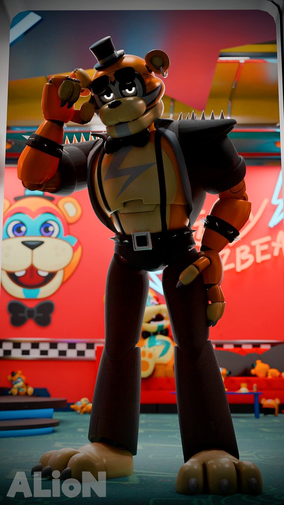 _ALioNYuS_'s tweet photo. Freddy in punk style🐻🤟

I wanted to go into Freddy's room and say hello to him.  As a result, I saw him in this form😱

Model Freddy by Geozek
Model Room Freddy by DravenJV01

#fnafsecuritybreach #fnaffanart #glamrockfreddy #freddyfazbear #freddy #FNaF #fnafart #fnafsbfanart https://t.co/ZQ5UqP6mLN