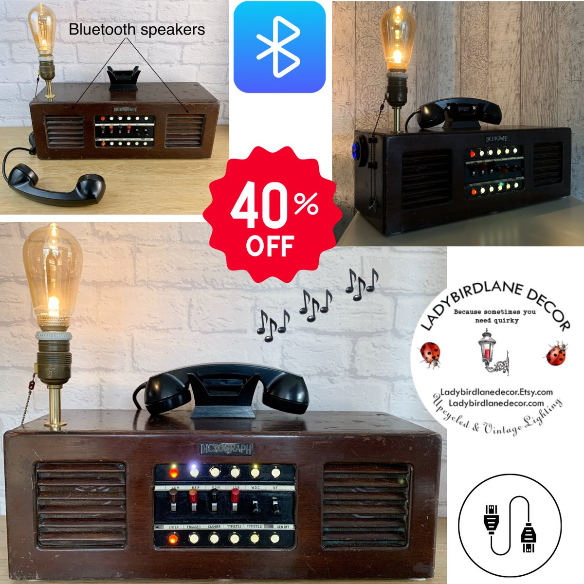 𝐏𝐞𝐫𝐟𝐞𝐜𝐭 𝐅𝐚𝐭𝐡𝐞𝐫’𝐬 𝐃𝐚𝐲 𝐆𝐢𝐟𝐭 🎁 Looking for a unique club together gift? This Bluetooth speaker, USB charger, and nostalgic lamp combo made from a 1940s dictograph is perfect! Plus its at a bargain price during our moving sale! Links in comments 👇👇 #MHHSBD